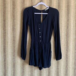 Hollister Romper Size XS Navy Blue Long Sleeve Shorts Women Clothing Summer